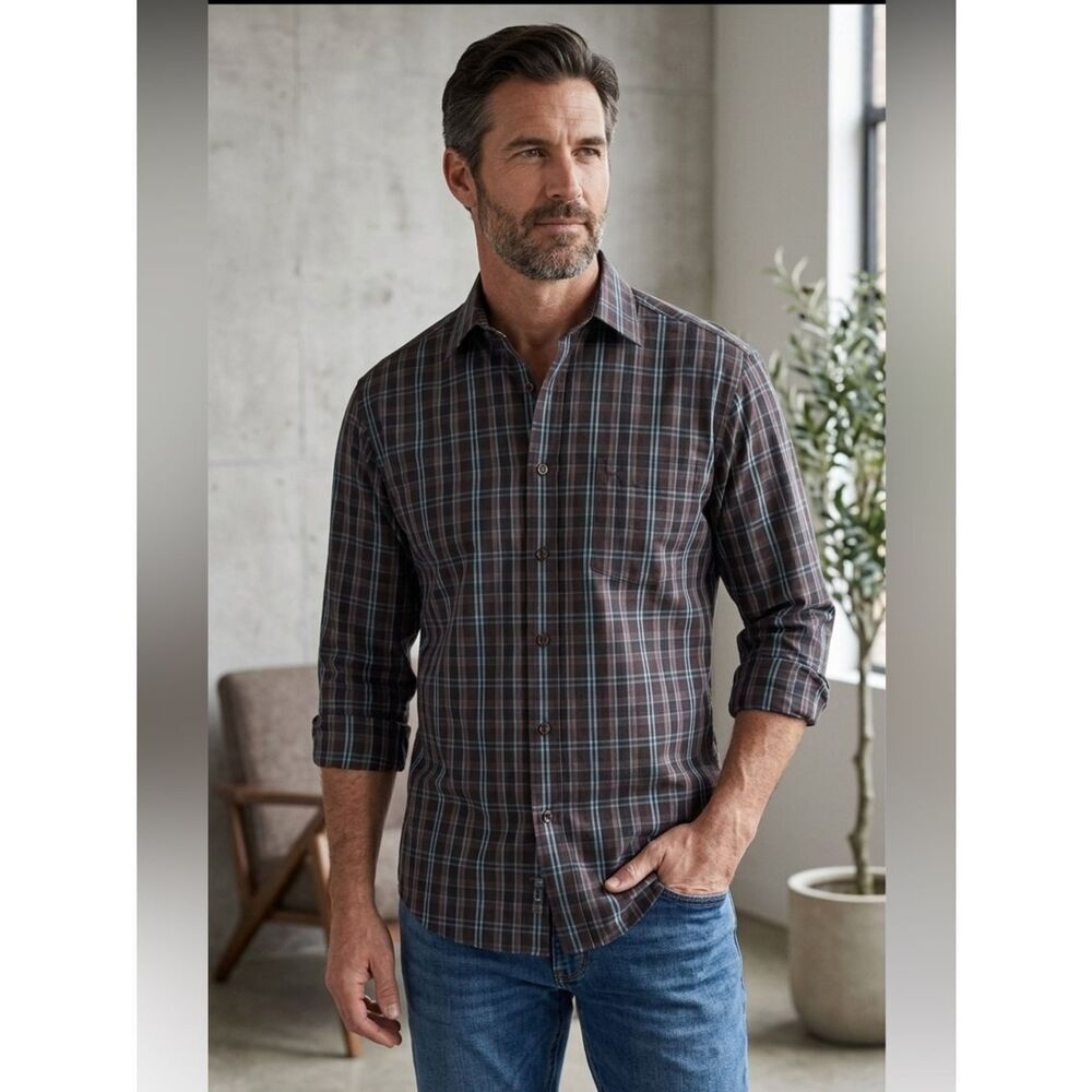 Take 50% OFF- Panhandle Plaid Long Sleeve Shirt, Size-M